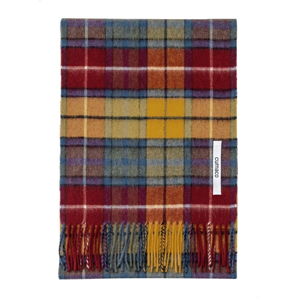 6544 12.multi Red Cashmere Scarf Large Thick Ladies